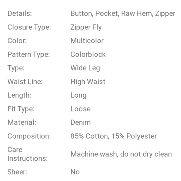 Colorblock Wide-Leg Pants Size Large - Picture 6 of 8